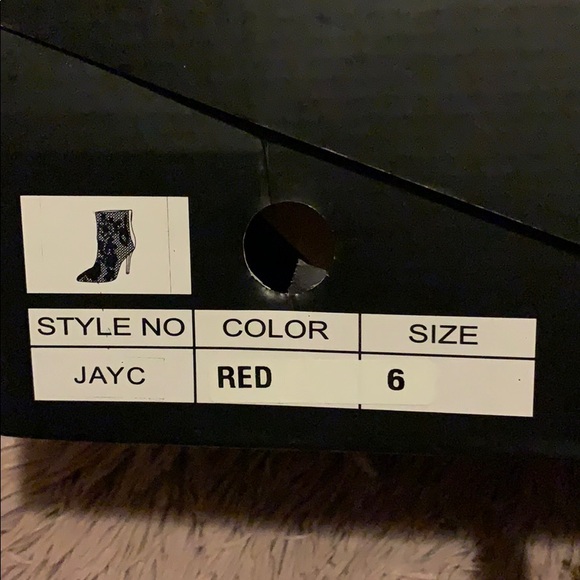 Red Lace Booties - Picture 3 of 3